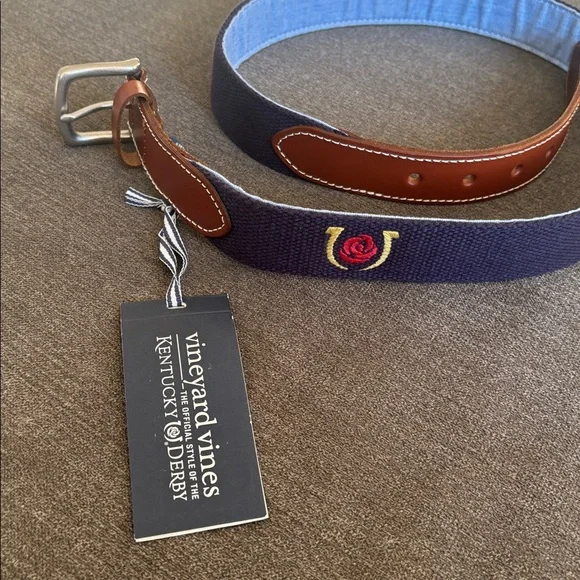 Vineyard vines Kentucky derby navy rose belt men’s 36 - Picture 4 of 7